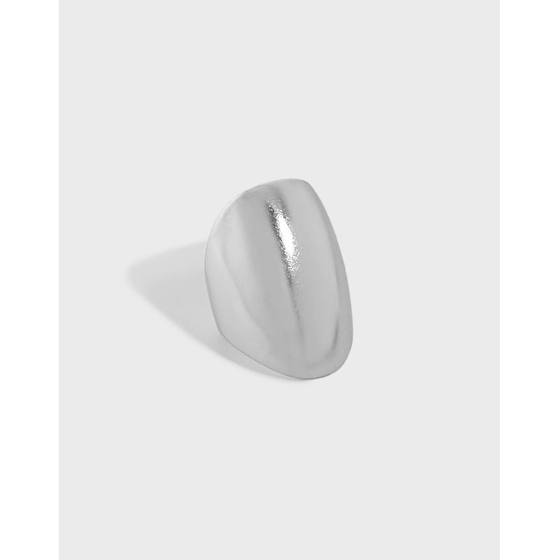 Geometry Ellipse 925 Sterling Silver Non-Pierced Earring(Single) - SterlingSilberSchmuck