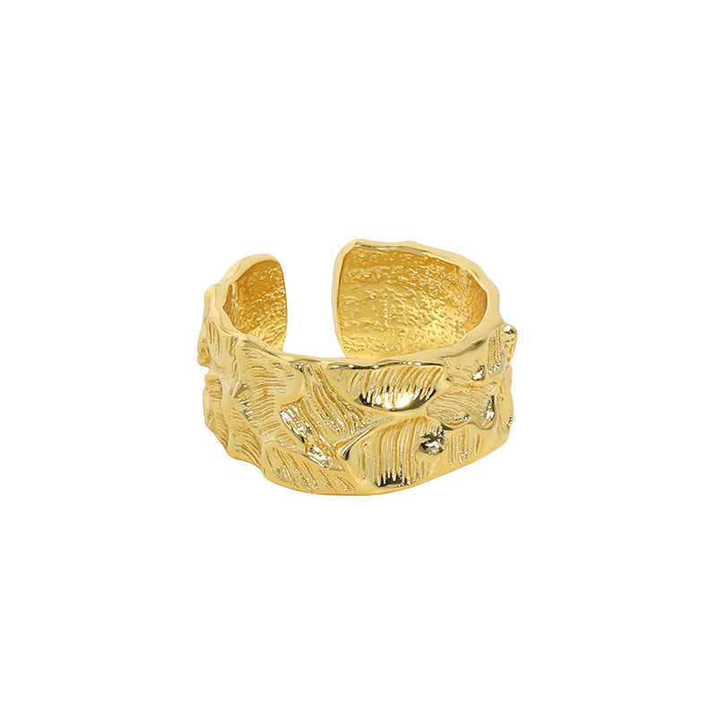 Fashion Office Irregular Face Wide 925 Sterling Silver Adjustable Ring - SterlingSilberSchmuck