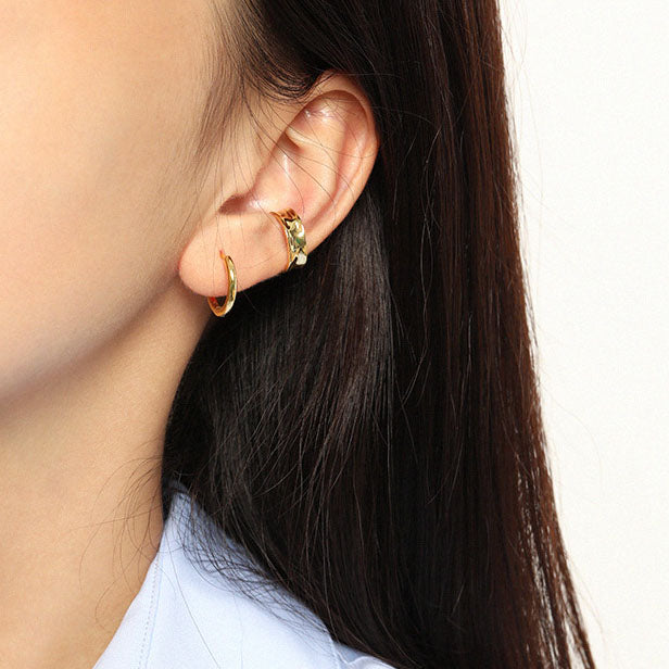 Simple Mini Circle Casual 925 Sterling Silver Huggie Hoop Earrings - SterlingSilberSchmuck