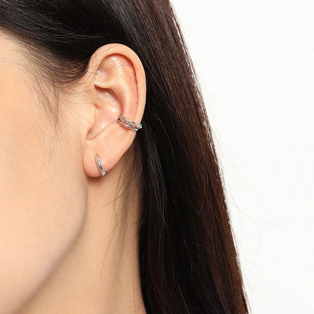 Simple Mini Circle Casual 925 Sterling Silver Huggie Hoop Earrings - SterlingSilberSchmuck