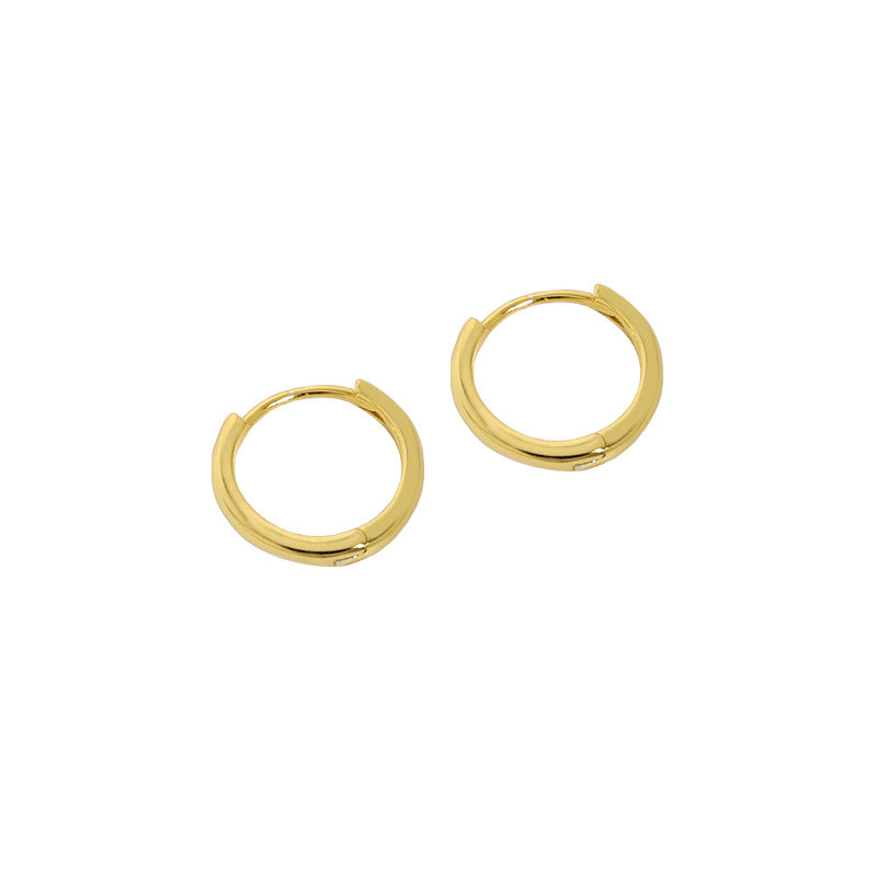 Simple Mini Circle Casual 925 Sterling Silver Huggie Hoop Earrings - SterlingSilberSchmuck