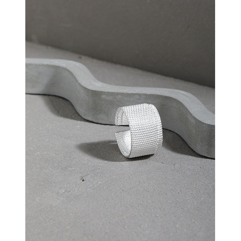 Weißer Bandage Ring 925 Sterling Silber verstellbar modern elegant