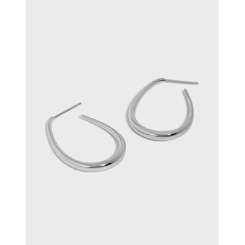U Form Hoop Ohrringe 925 Sterling Silber minimalistisch modern