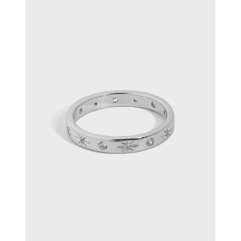 Girl CZ Stars Shining 925 Sterling Silver Ring - SterlingSilberSchmuck