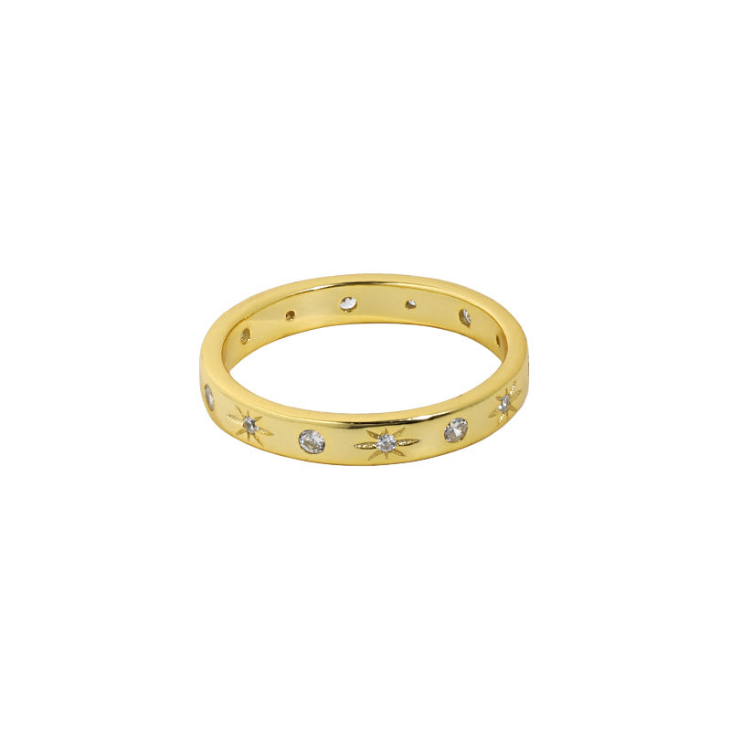 Girl CZ Stars Shining 925 Sterling Silver Ring - SterlingSilberSchmuck