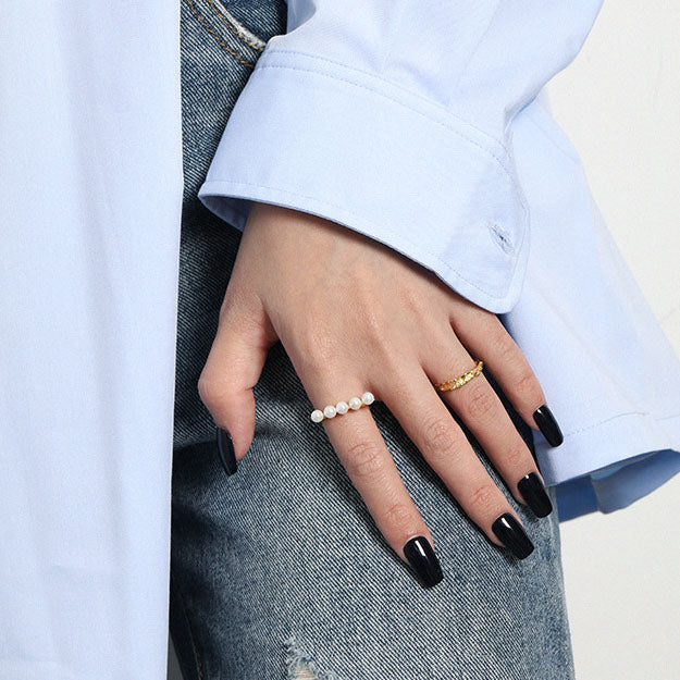 Modern Classic Irregular 925 Sterling Silver Adjustable Ring - SterlingSilberSchmuck