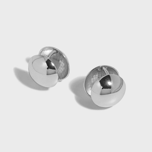 Runde Ball Hoop Ohrringe aus 925 Sterlingsilber – Geometrisch Modern - SterlingSilberSchmuck