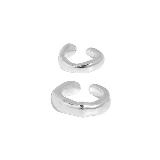 Modischer Wellen-Ohrring aus 925 Sterling Silber von silverbene, unregelmäßiges Design, moderner Single-Ohrring.