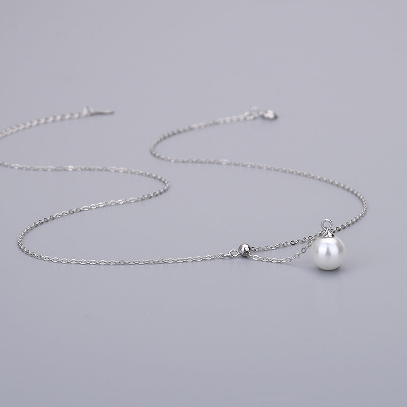 Simple Y Shape 925 Sterling Silver 410mm Adjustable Rolo Chain with Bail - SterlingSilberSchmuck