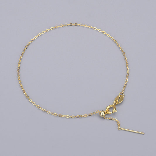 Simple 925 Sterling Silver Box Rolo Chain Links Bracelet - SterlingSilberSchmuck