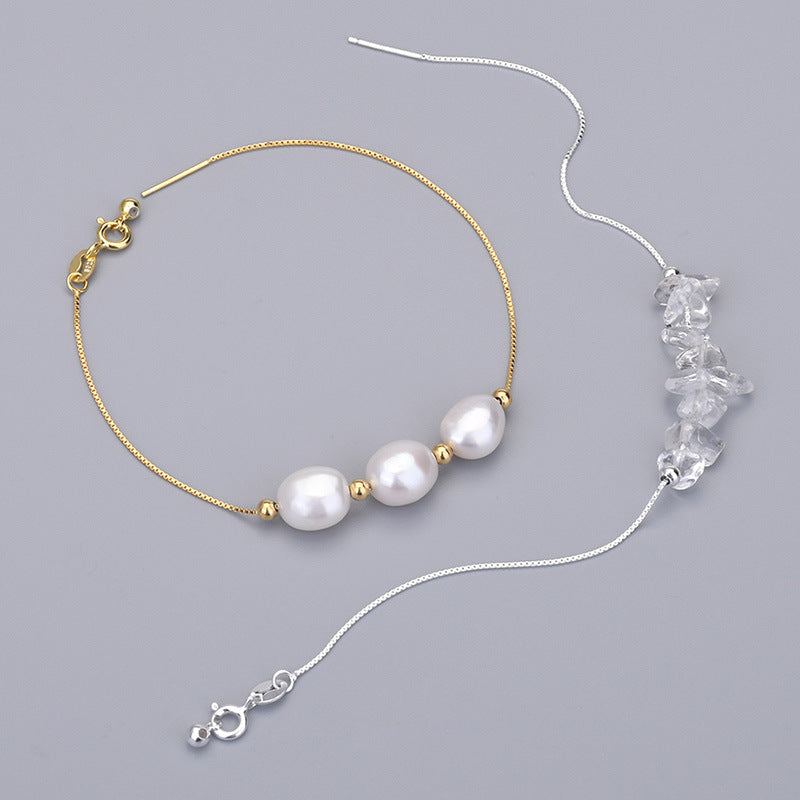 Simple 925 Sterling Silver Box Rolo Chain Links Bracelet - SterlingSilberSchmuck