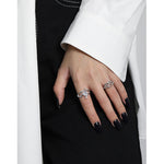 Lade das Bild in den Galerie-Viewer, Modern Oval CZ Branch 925 Sterling Silver Adjustable Ring
