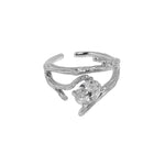 Lade das Bild in den Galerie-Viewer, Modern Oval CZ Branch 925 Sterling Silver Adjustable Ring
