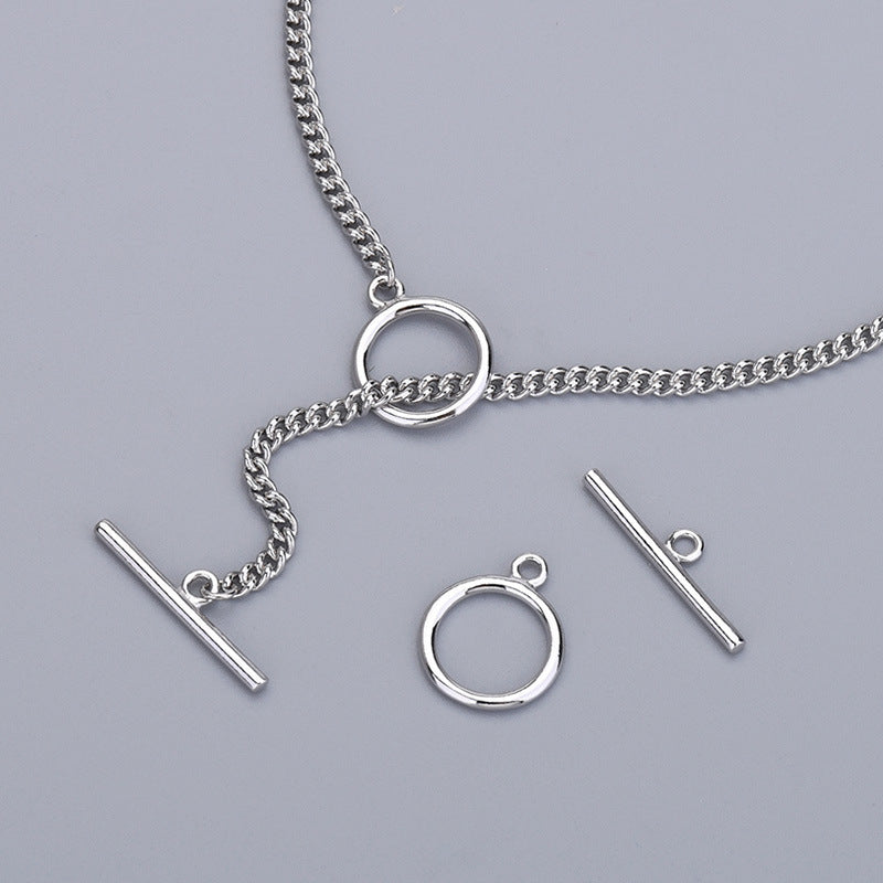 Fashion Letter O T Shape 925 Sterling Silver End Caps - SterlingSilberSchmuck