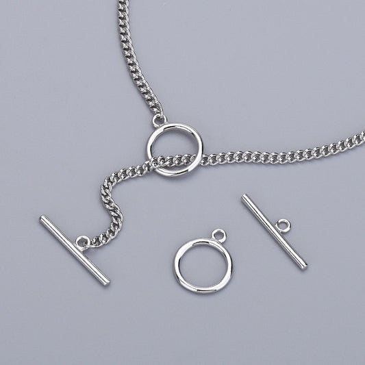 Fashion Letter O T Shape 925 Sterling Silver End Caps - SterlingSilberSchmuck