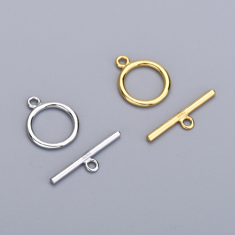 Fashion Letter O T Shape 925 Sterling Silver End Caps - SterlingSilberSchmuck