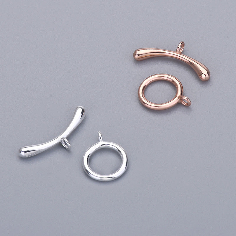 Fashion Letter O T Shape 925 Sterling Silver End Caps - SterlingSilberSchmuck