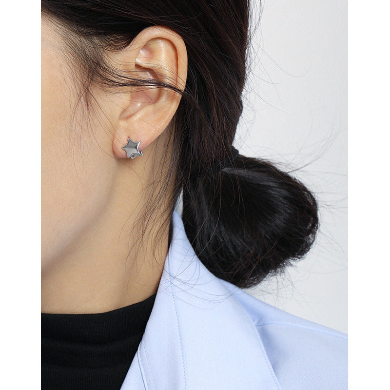 Silverbene Sweet Star Hoop Ohrringe aus 925 Sterling Silber, elegant und süß, mit Stern-Design für Damen.