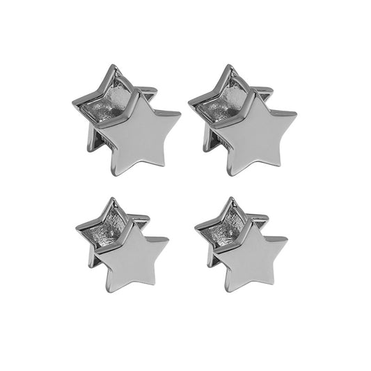Silverbene Sweet Star Hoop Ohrringe aus 925 Sterling Silber, süß und elegant, mit Sternmuster und glänzender Oberfläche