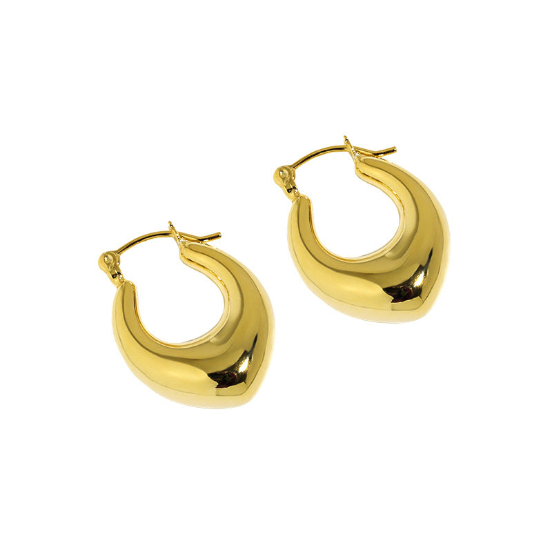 Office Letter U Shape 925 Sterling Silver Hoop Earrings - SterlingSilberSchmuck