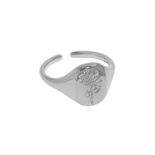 Schöne Rose Blume Ring - 925 Sterling Silber Floral Schmuck