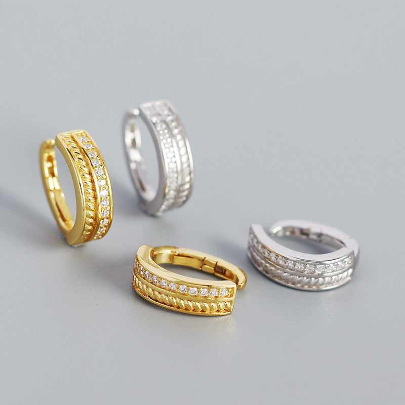 Hot CZ runde Ohrringe aus 925er Sterling Silber, nickelfrei, nicht zum Durchstechen, von silverbene, elegante Damenschmuck-Ohrringe