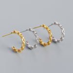 Lade das Bild in den Galerie-Viewer, New Hollow Chain C Shape 925 Sterling Silver Hoop Earrings
