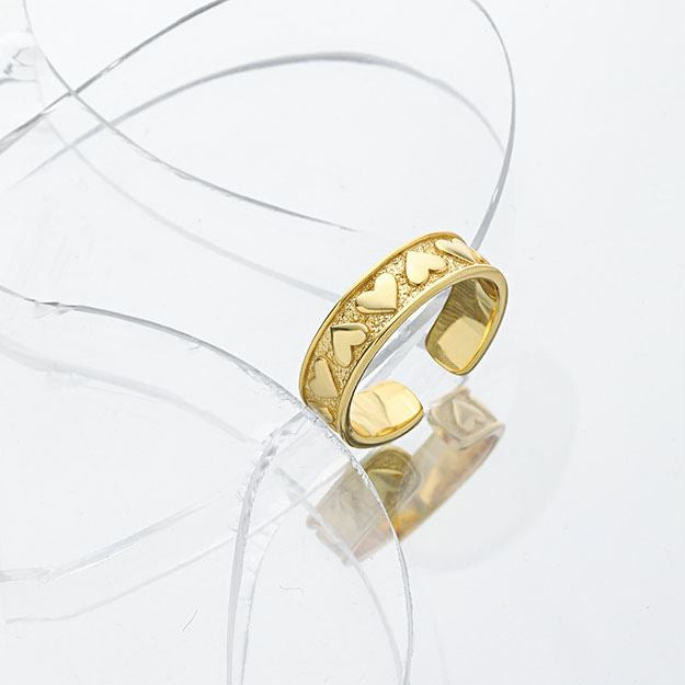 Women Hearts Love 925 Sterling Silver Adjustable Ring - SterlingSilberSchmuck