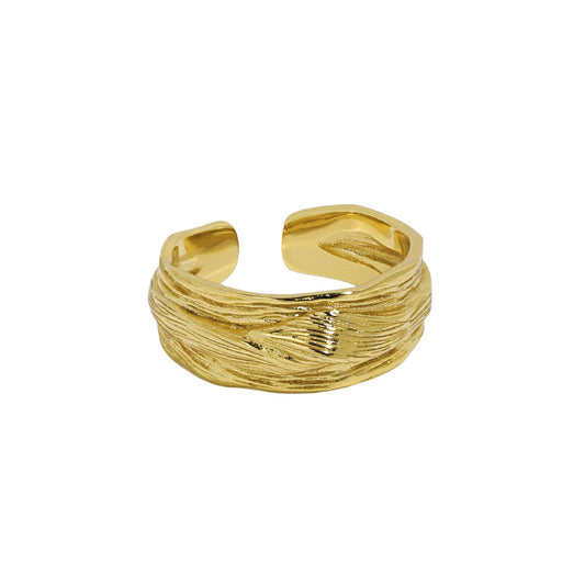 River Wave Ring 925 Sterling Silber verstellbar unregelmäßig