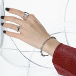 Lade das Bild in den Galerie-Viewer, Irregular Lava Stones 925 Sterling Silver Open Bangle
