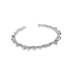 Lade das Bild in den Galerie-Viewer, Irregular Lava Stones 925 Sterling Silver Open Bangle
