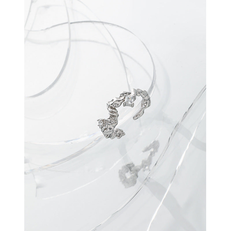 Vintage Kettendoppelschicht Ring aus 925 Sterlingsilber, verstellbar, mit eleganten Kettendetails von silverbene.