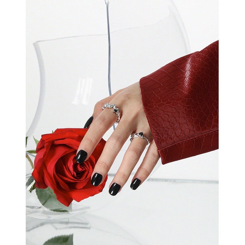 Vintage Kettendoppelschicht Ring by silverbene in 925 sterling silver, adjustable design showcasing layered chain details.