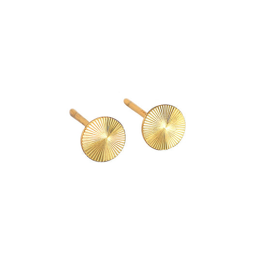 Geometry Round CNC Lathe 925 Sterling Silver Stud Earrings - SterlingSilberSchmuck