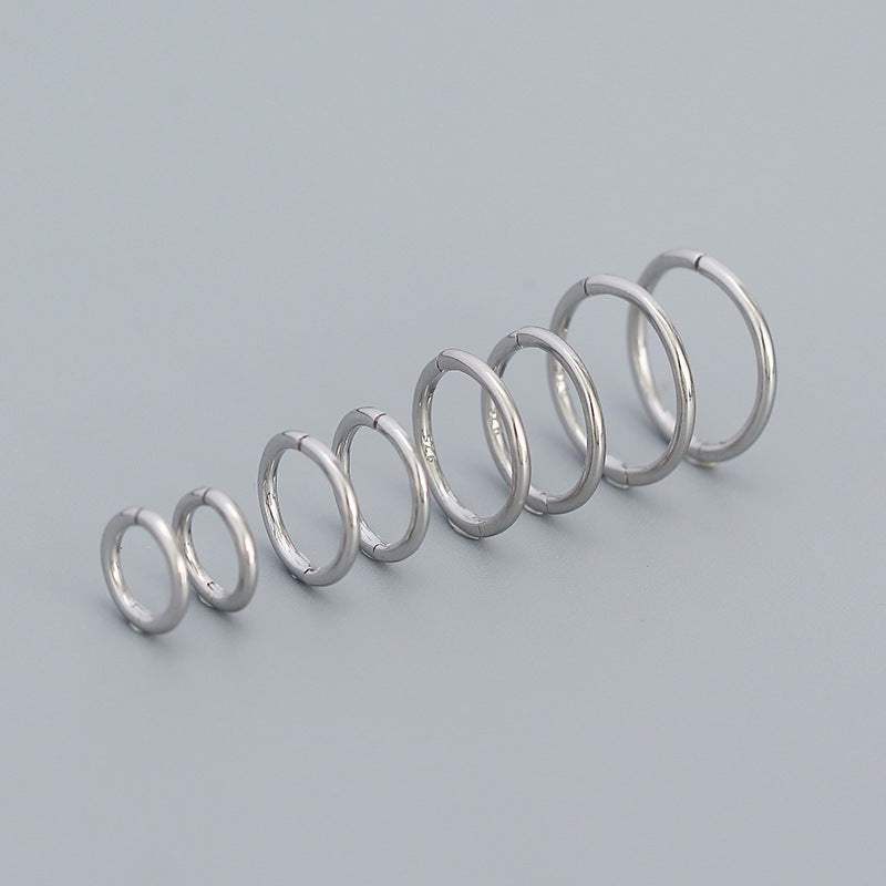 Minimalism 6mm-12mm Circle 925 Sterling Silver Huggie Hoop Earrings - SterlingSilberSchmuck