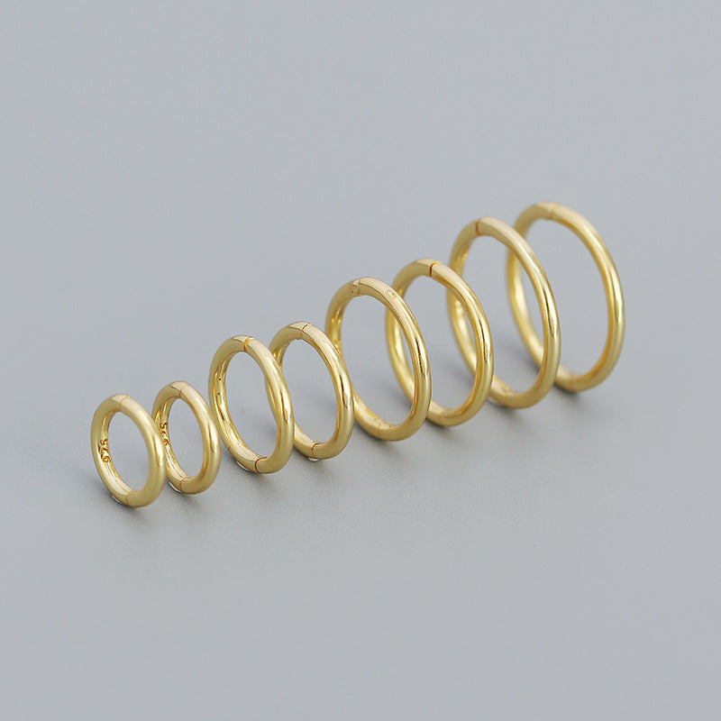 Minimalism 6mm-12mm Circle 925 Sterling Silver Huggie Hoop Earrings - SterlingSilberSchmuck