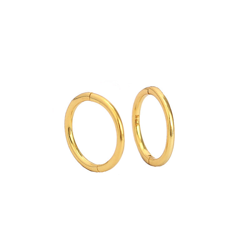 Minimalism 6mm-12mm Circle 925 Sterling Silver Huggie Hoop Earrings - SterlingSilberSchmuck