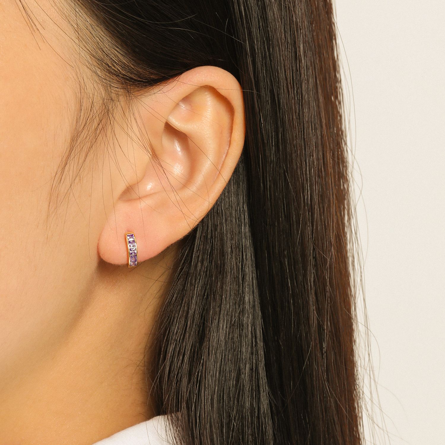 Party Geometry Colorful CZ 925 Sterling Silver Hoop Earrings - SterlingSilberSchmuck