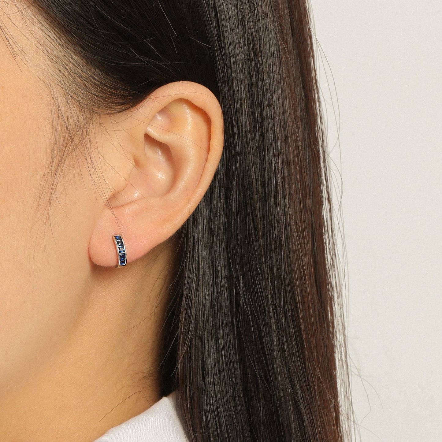 Party Geometry Colorful CZ 925 Sterling Silver Hoop Earrings - SterlingSilberSchmuck