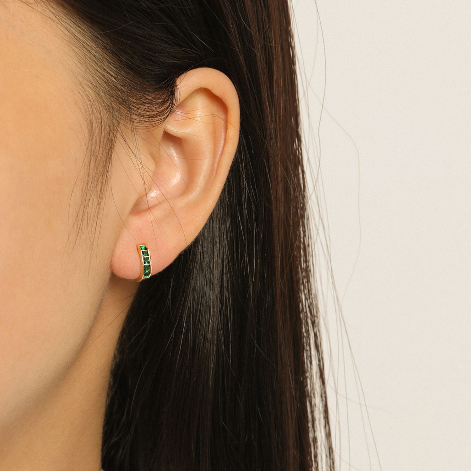 Party Geometry Colorful CZ 925 Sterling Silver Hoop Earrings - SterlingSilberSchmuck