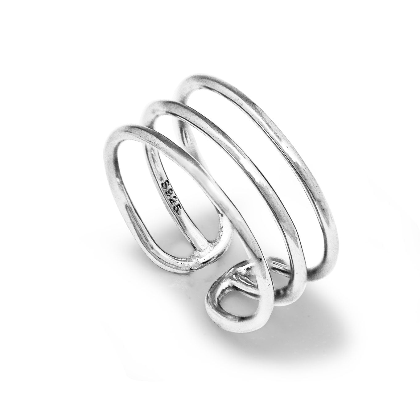 3 Stripes Ring 925 Sterling Silver Luck Health Elegant