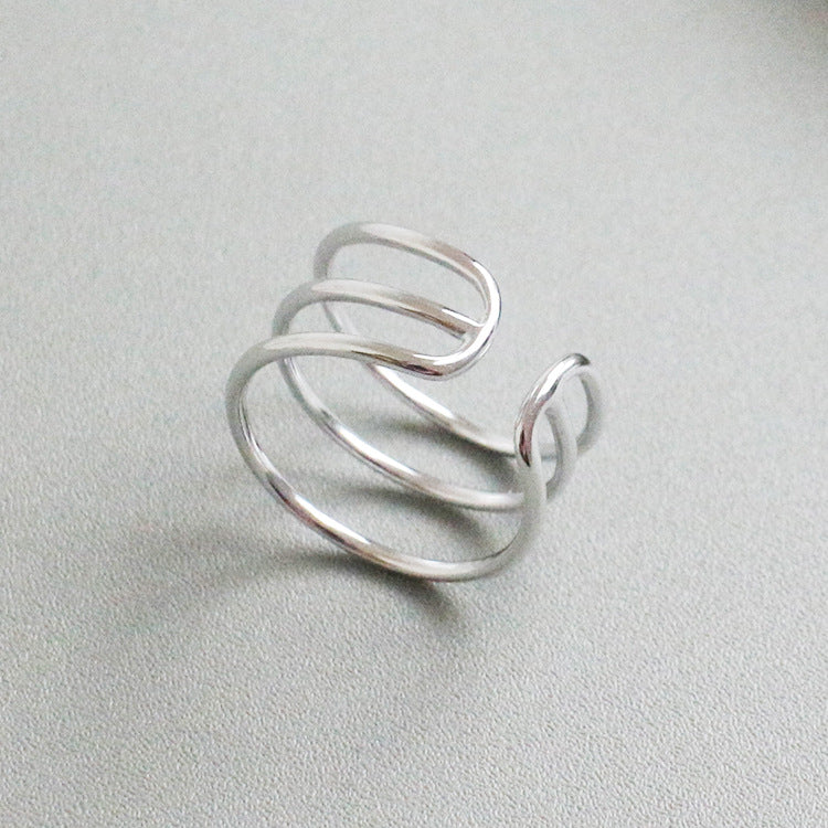 3 Stripes Ring 925 Sterling Silver Luck Health Elegant
