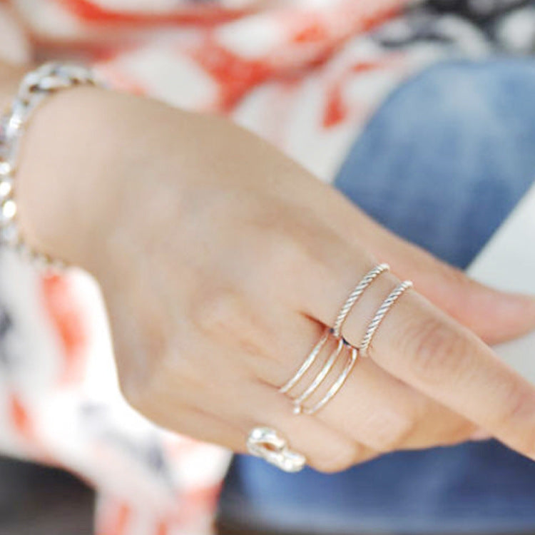 3 Stripes Ring 925 Sterling Silver Luck Health Elegant