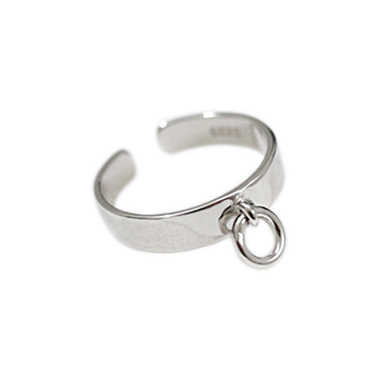 Geometrischer Circle Ring 925 Sterling Silber verstellbar chic