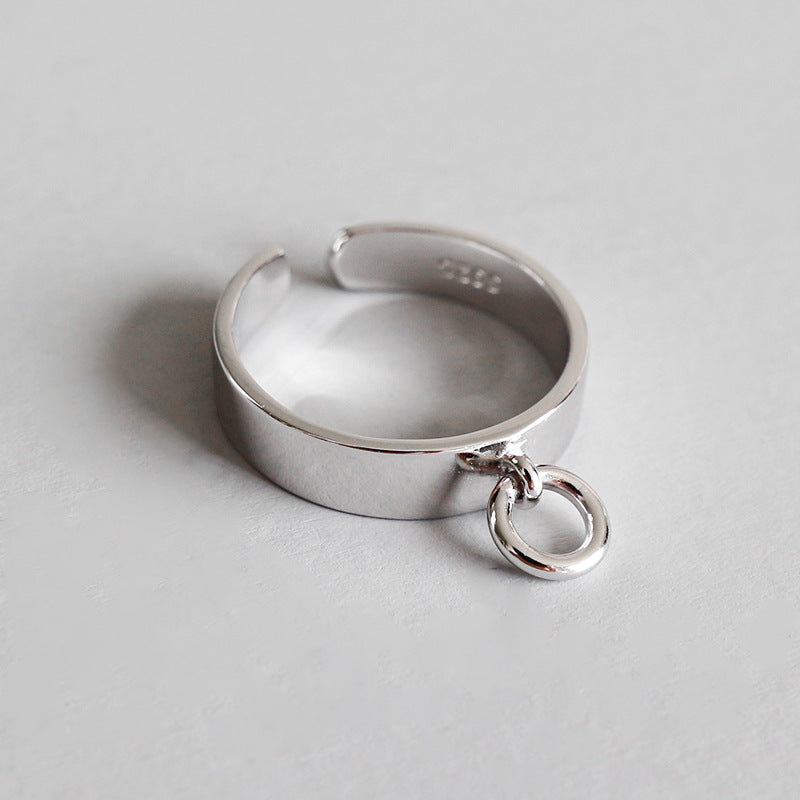 Geometrischer Circle Ring 925 Sterling Silber verstellbar chic