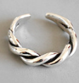 Vintage Twisted Flower V Shape 925 Sterling Silver Adjustable Ring - SterlingSilberSchmuck