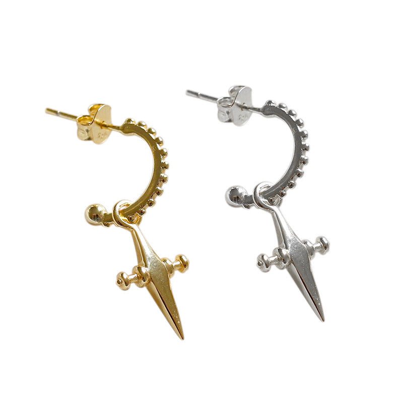Kreuz Baumelnde Ohrringe aus 925 Sterlingsilber Damen