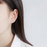 Lade das Bild in den Galerie-Viewer, Modern CZ Half Arc Solid 925 Sterling Silver Studs Earrings
