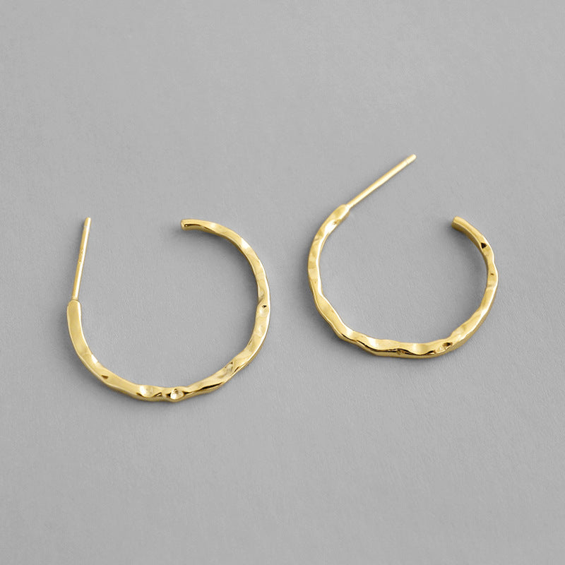 Asymmetrische Geometrie Creolen aus 925 Sterlingsilber - SterlingSilberSchmuck