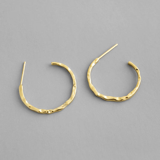 Asymmetrische Geometrie Creolen aus 925 Sterlingsilber - SterlingSilberSchmuck